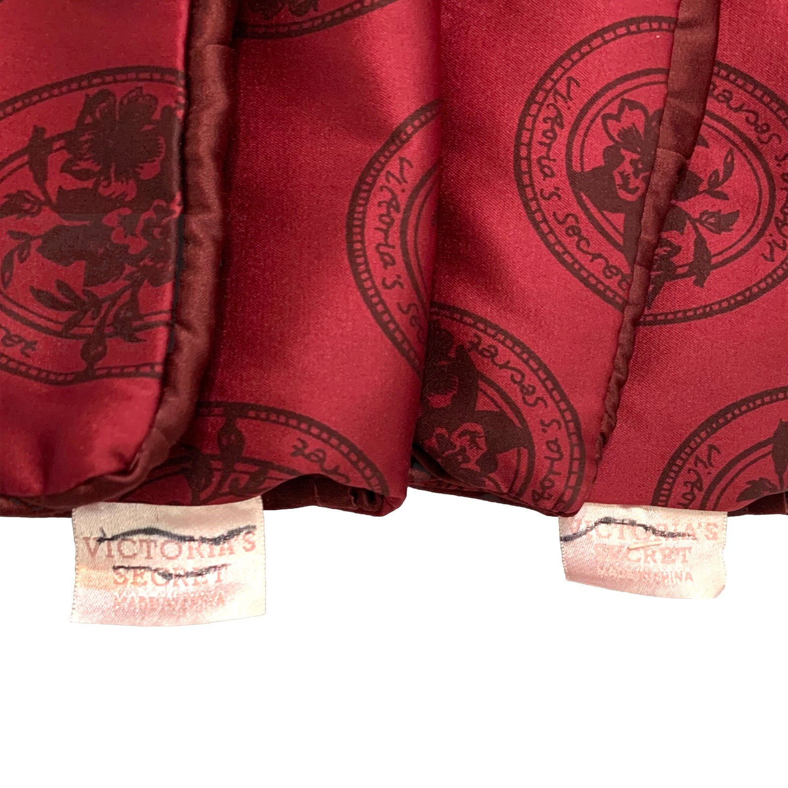 Vintage Victoria’s Secret Burgundy Satin Lingerie Delicates Travel Bag Lot Of 2