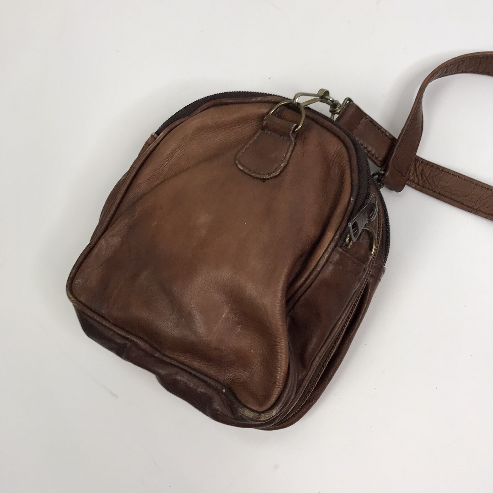 Vtg 60’s 70’s Leather YIDI American Craft Weekender Carry Travel Expandable Bag