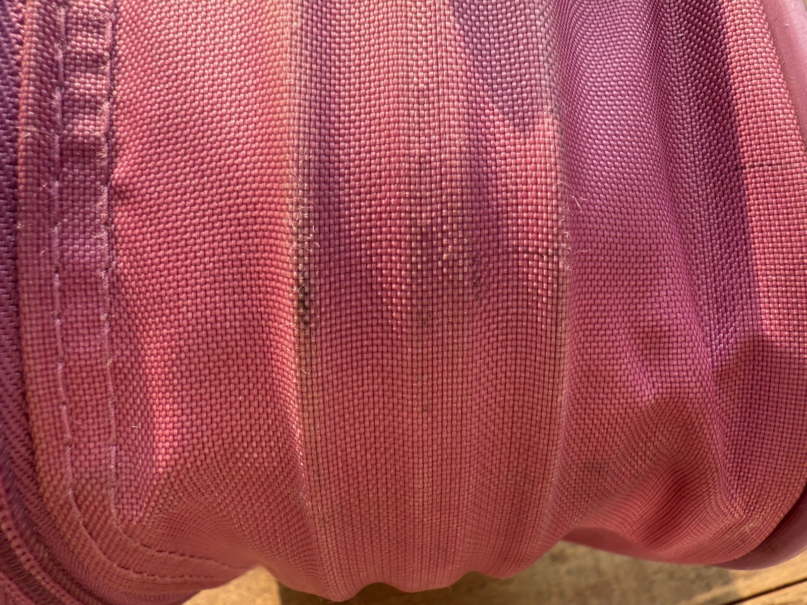 Vintage Pink “Going to Grandmas” Kids Suitcase. Mercury Luggage. 16″x10″x5″.