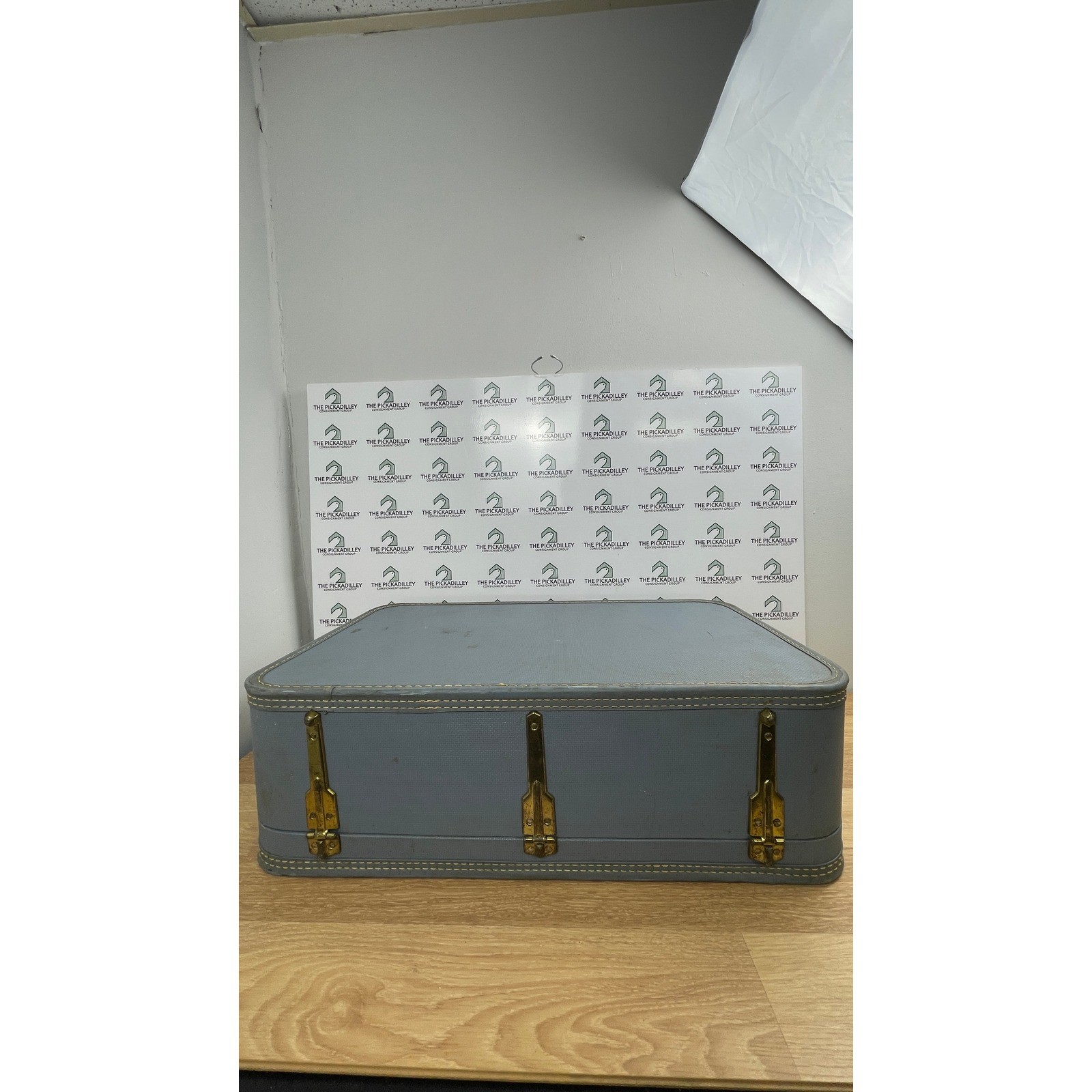 Vintage 1950s Lady Baltimore Starline 2 Piece Luggage Set Powder Blue w/ Keys