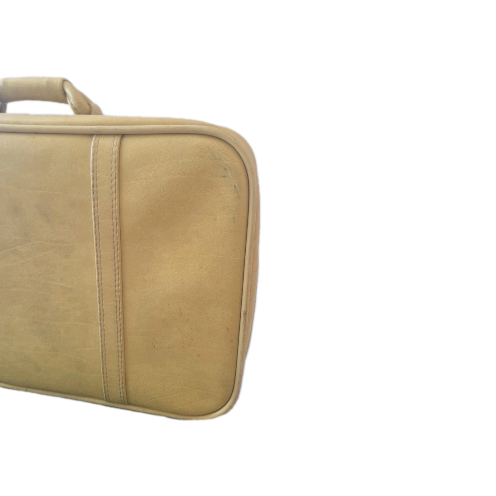 True Vintage 1970s Escort Yellow Suitcase Up to 40L w/ Tie-Down Straps