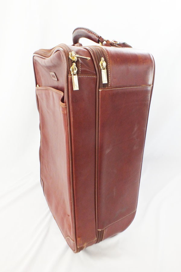 Hartmann Belting Leather 22″ Carry On Roller Suitcase Luggage CLEAN Rich Brown