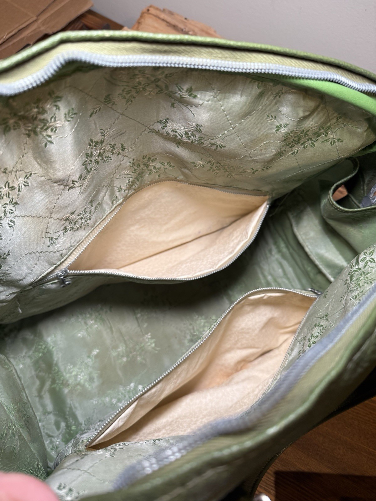 Mid-Century Vintage American Tourister Tiara Avocado Green Overnight Bag