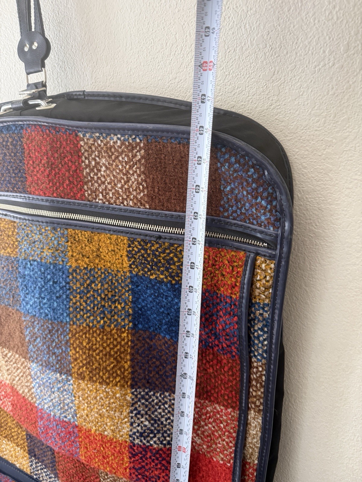 VINTAGE RARE* Skyway Luggage Plaid Rainbow Retro Tweed Garment Bag