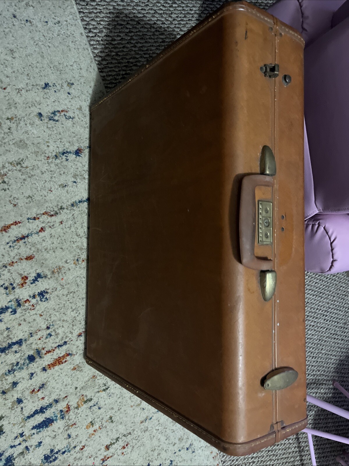 Brown Shwayder Bros Samsonite Suitcase 24″x19″x7″ Hard Case 40s-50s vintage