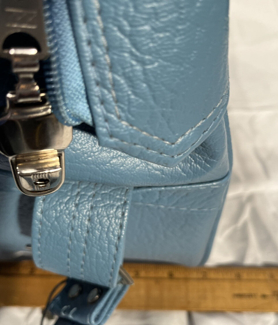 Vintage Sears Baby Blue Carry on luggage bag With Lock And Keys