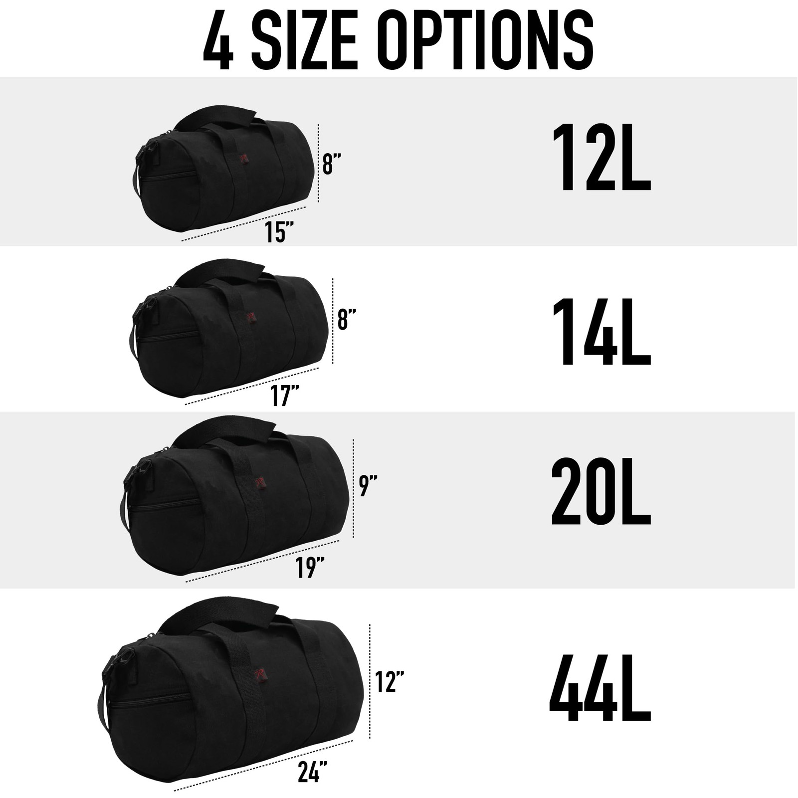 Rothco Canvas Shoulder Duffle Bag Duffel Gym Bag For Men Women Sports Duffel
