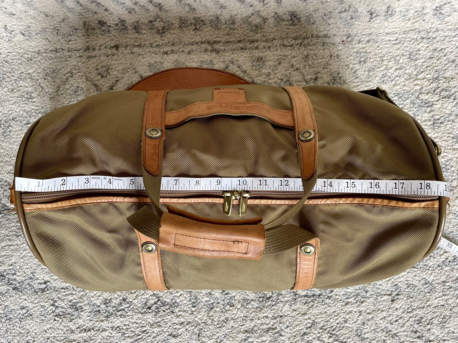 Hartmann Tweed Leather Suitcase Luggage Travel Bag 24x18x8.5 With Duffle Bag