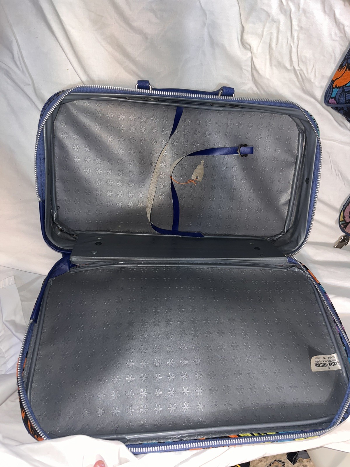 Vintage Bantam by Travelware Floral Suitcase Carry On Retro 60s 70s Blue Flower