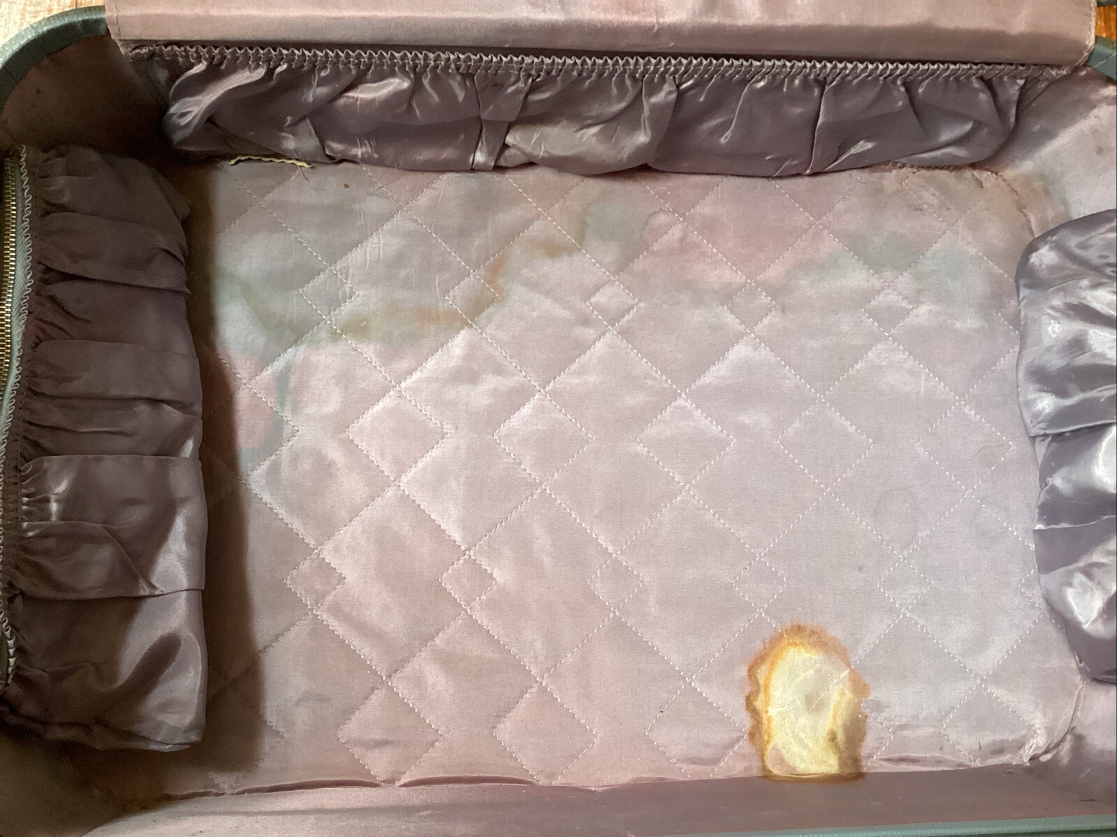 Vtg Retro Modern Lady Baltimore Overnight Suitcase Luggage No Key Blue