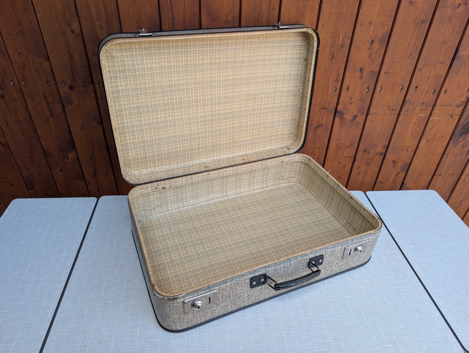 Vintage Suitcase Retro Travel Case 1950s Retro Weekender Mid Century 1960s 6