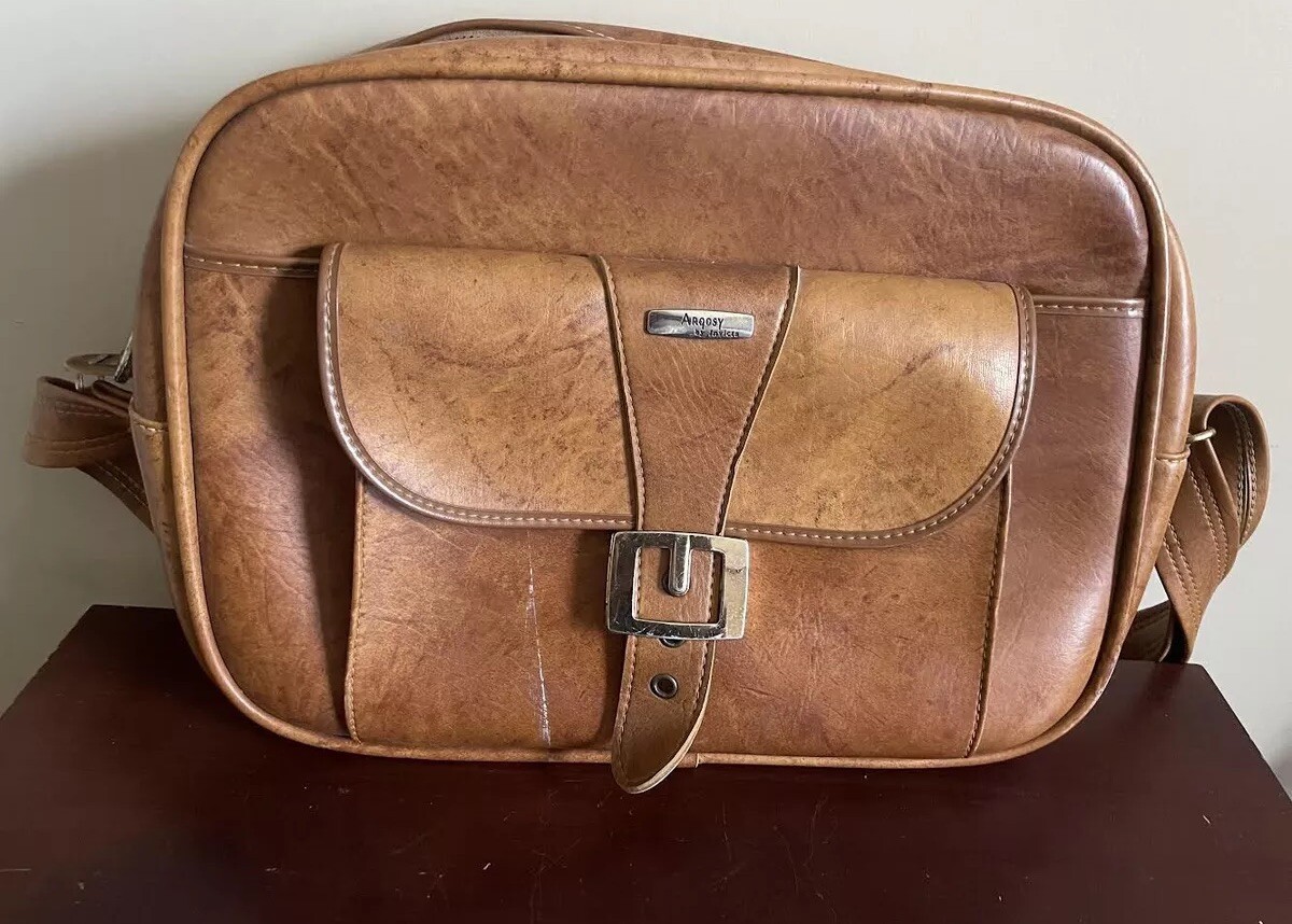 Vintage INVICTA Brown / Tan Leather Carry On Duffel Bag VTG