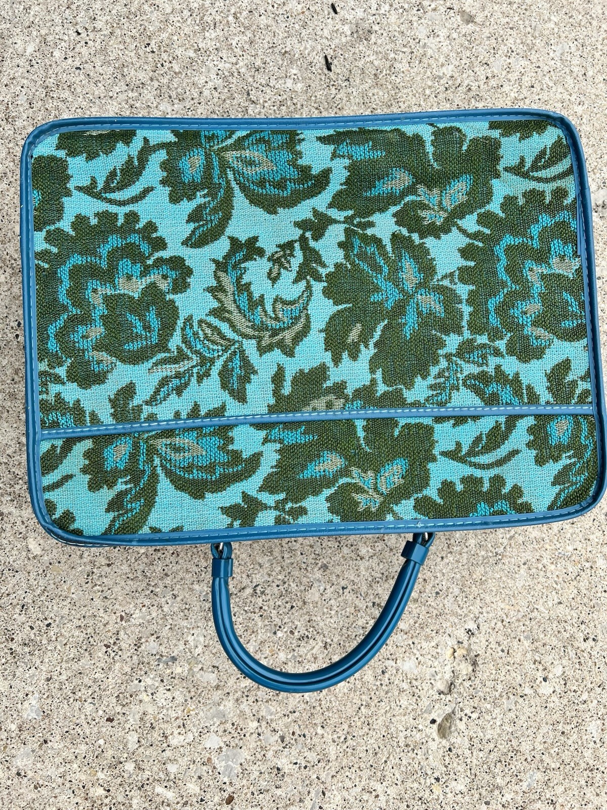 Vintage Pretty 70’s Avon Lady Sample Case Floral Tapestry Small Suitcase