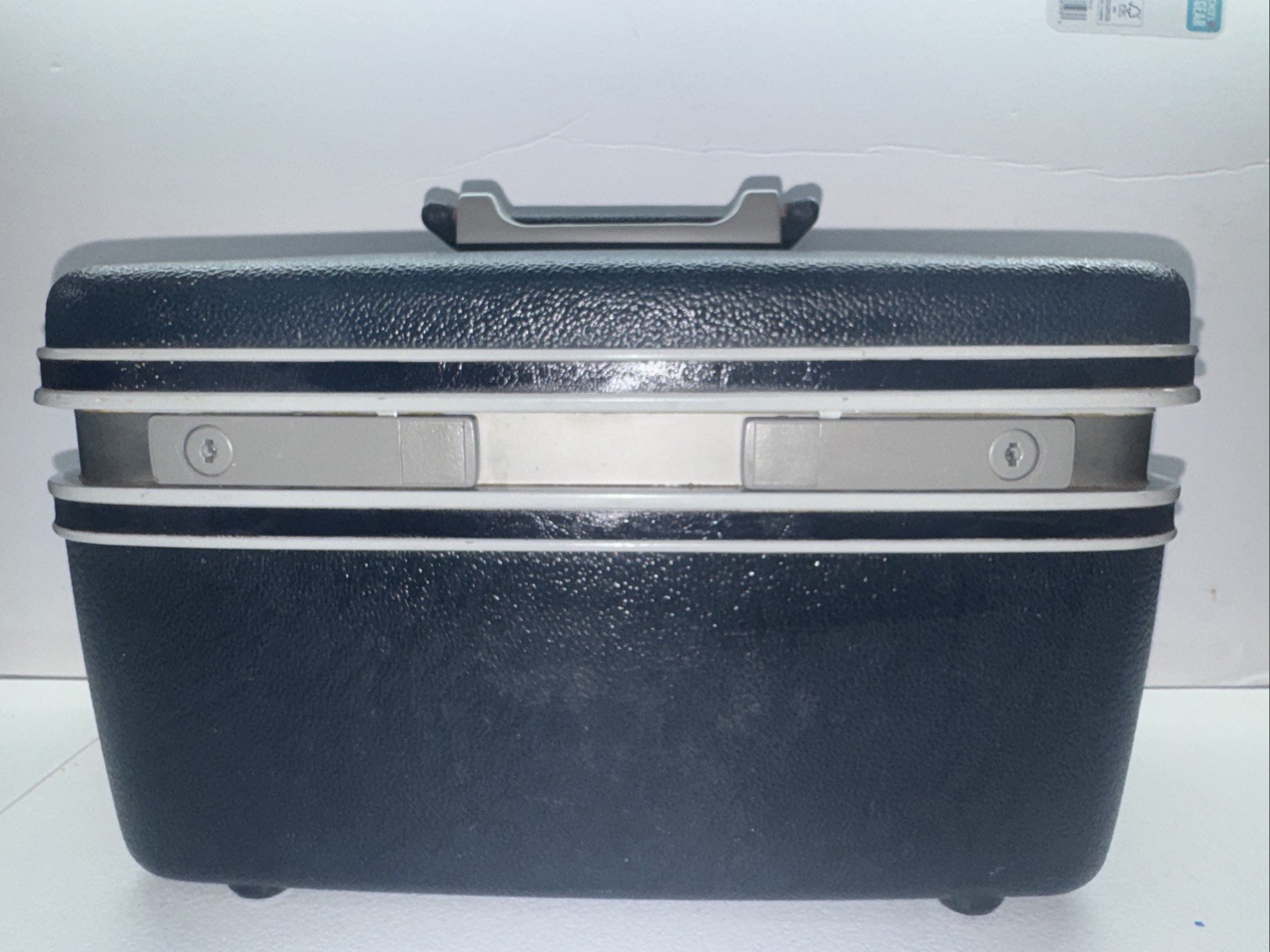 Vintage Samsonite Profile II Blue Train Makeup Case With Key Adjustable Mirror