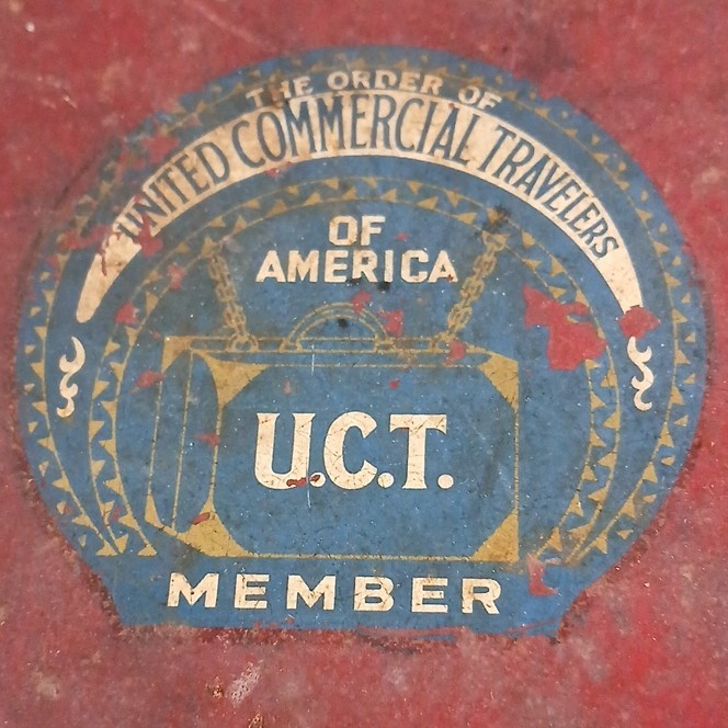 United Commercial Travelers Member True Vintage 1900s Hard Metal Suitcase
