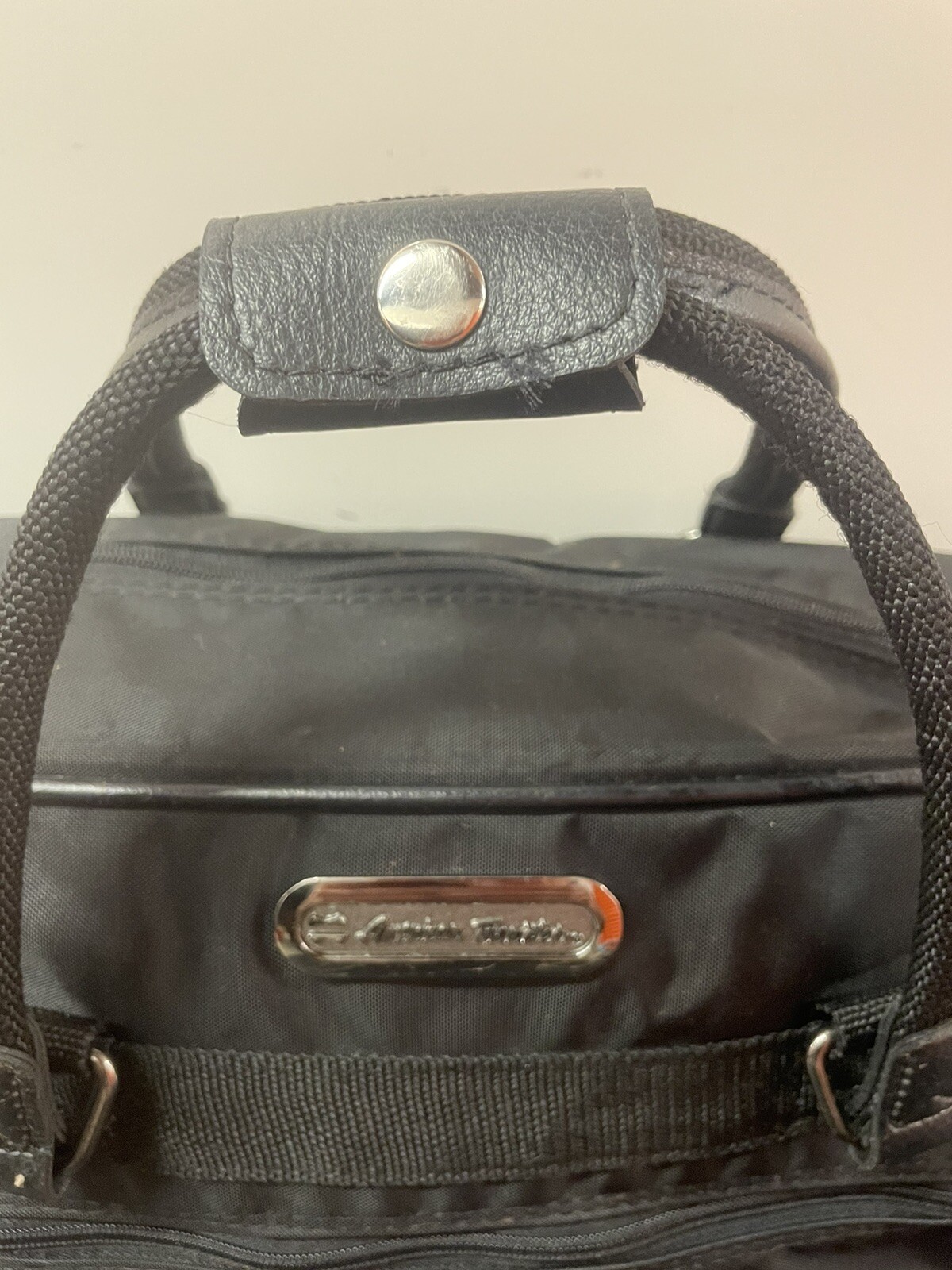 Vintage American Tourister Hand Luggage Black w/ Shoulder Strap