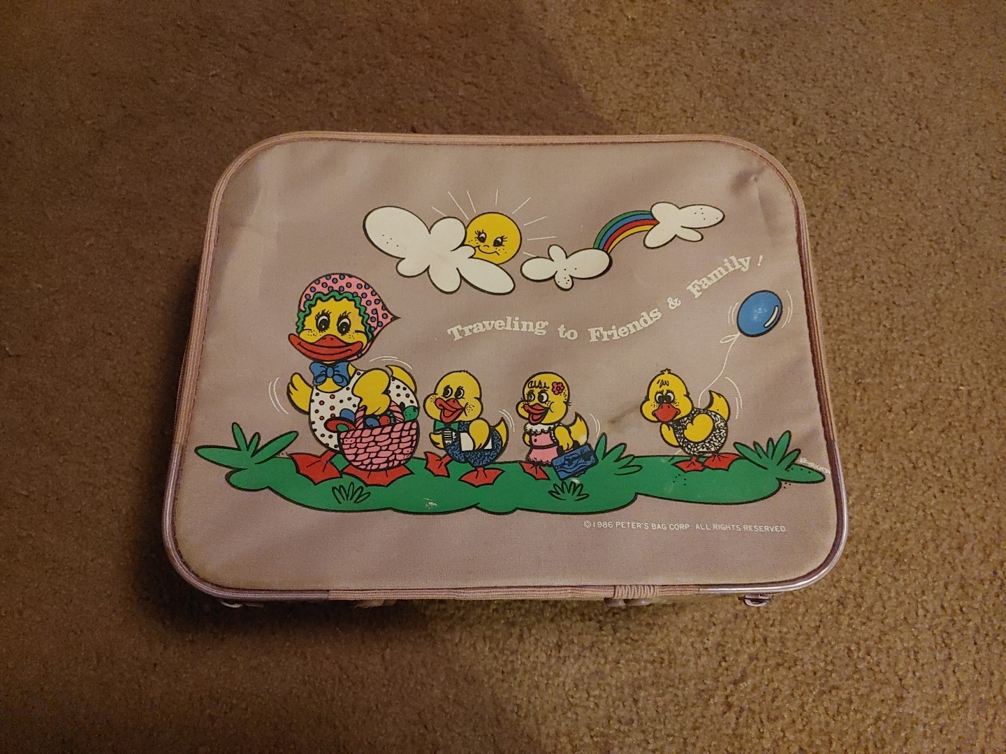 Vintage Peter’s Bag Corp. 1986 Purple Bag kids suitcase Travelling