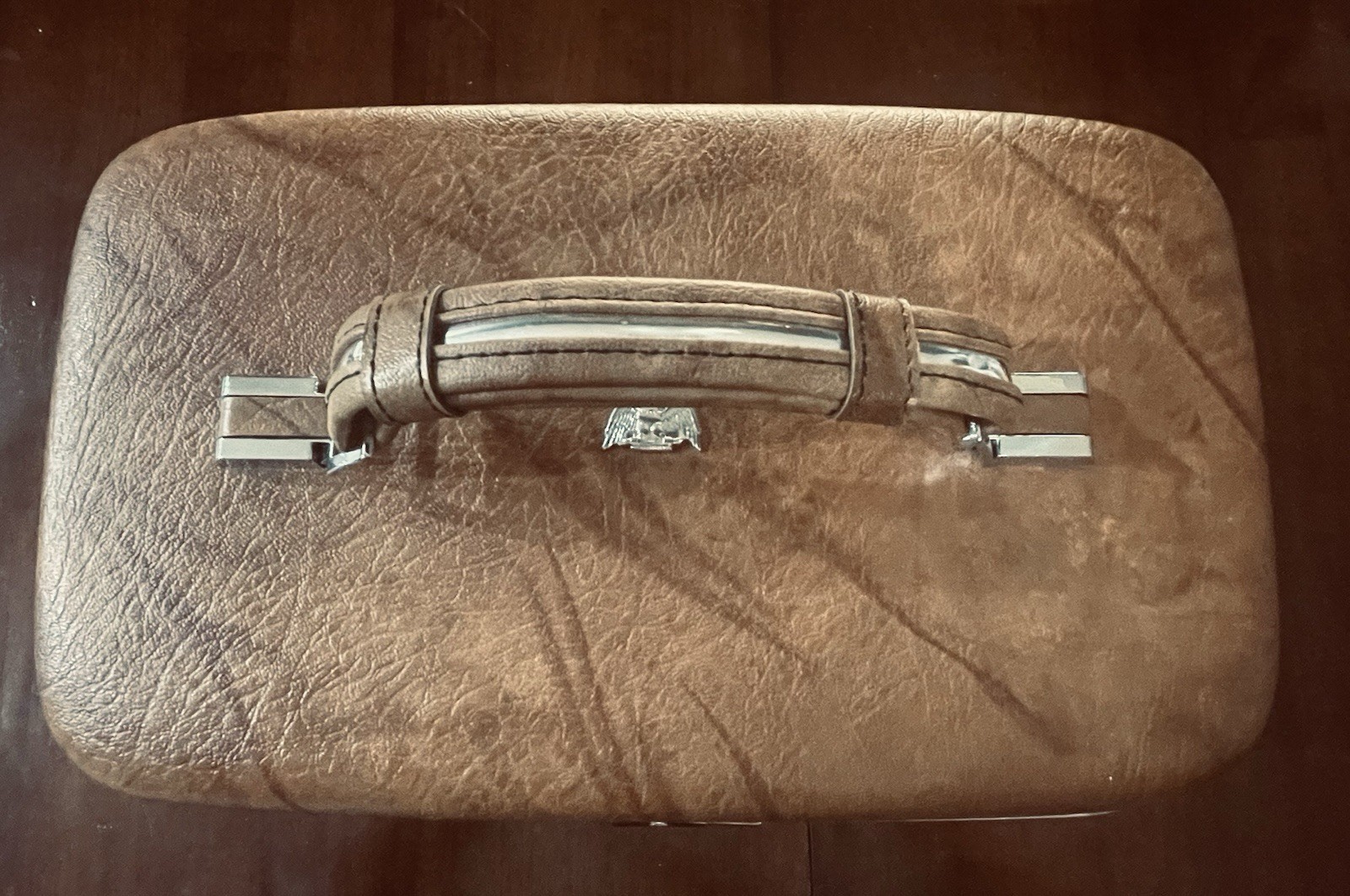 Vintage Airway Travel Case & Women’s Cosmetic Handbag Brown Leatherette 1960’s
