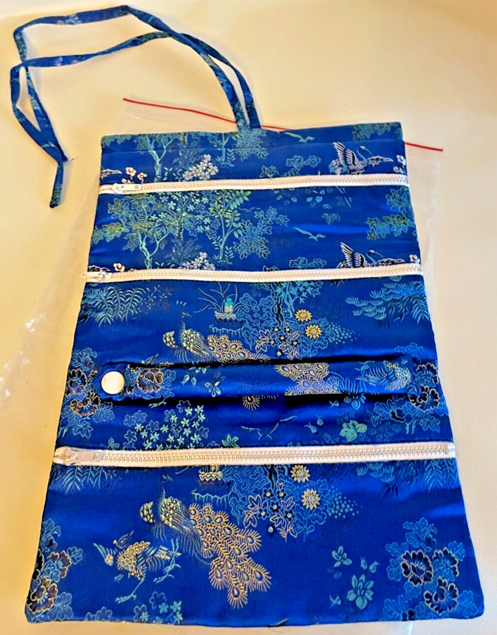 Vintage – Gunther Mele – Silk – Brocade Jewel Roll – Blue