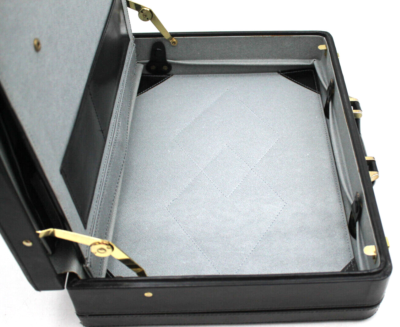 Vintage Padded Black Briefcase Hard Shell Snap Combination Lock 000 Very Clean