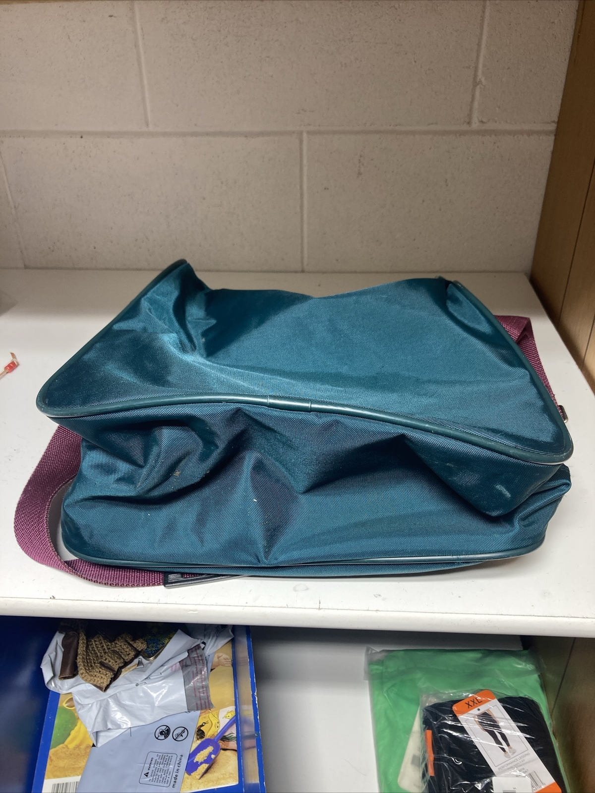Vtg 1987 Samsonite Carrypak 37 CarryOn Shoulder Bag Messenger Diaper Teal Purple
