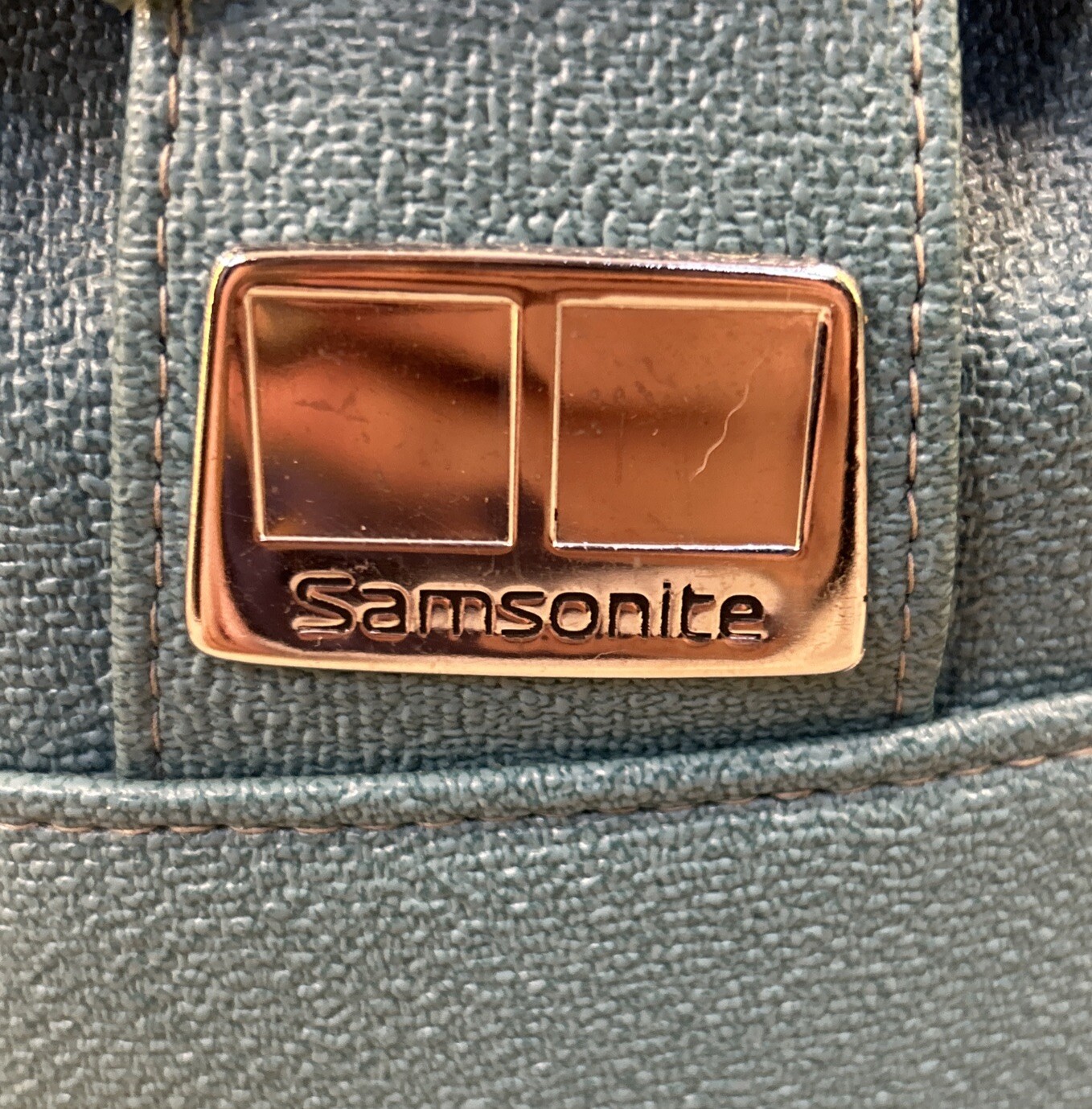 Vintage 60s Samsonite Blue Silhouette Petite Tote Carry On Luggage Overnight Bag