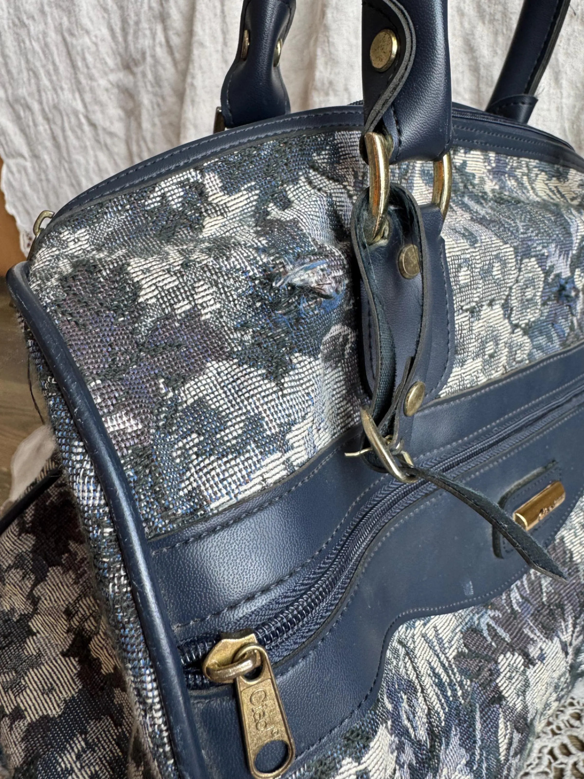 Vintage Ciao! Floral Tapestry Weekender Bag | Retro 90s Overnight Carry-On