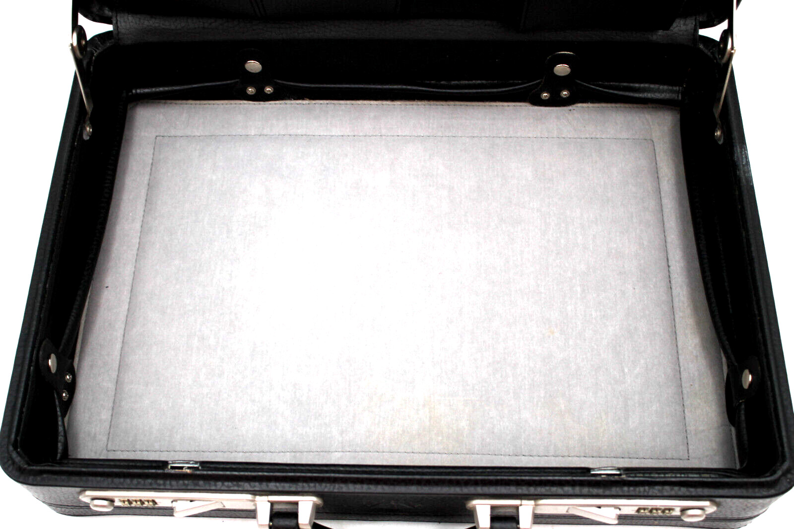Classic Vintage Briefcase Hard Shell Business Case 3-Digit Combination Lock Blk+