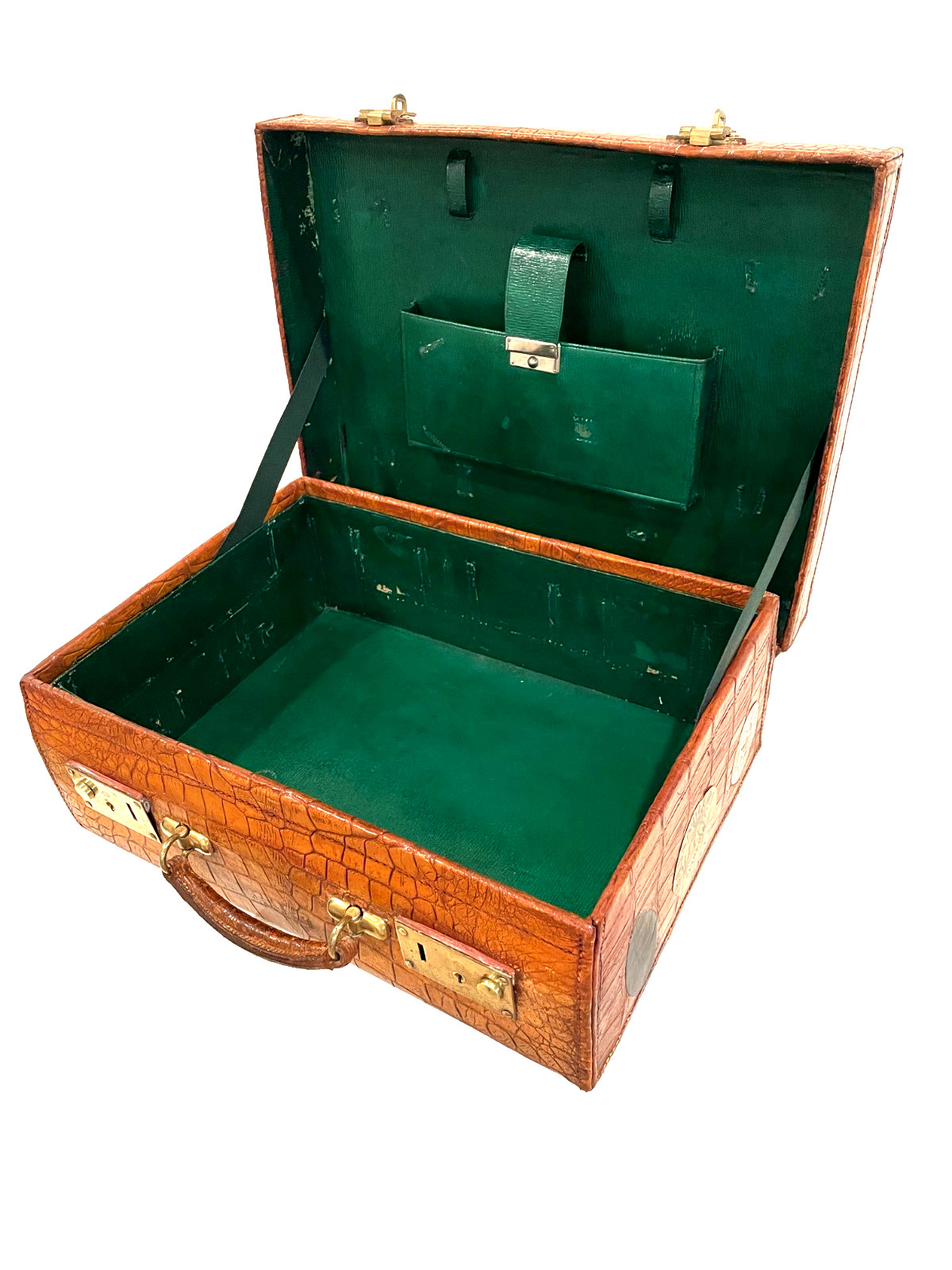 Rare Antique/Vintage Crocodile travel luggage by John Pound & Co, London