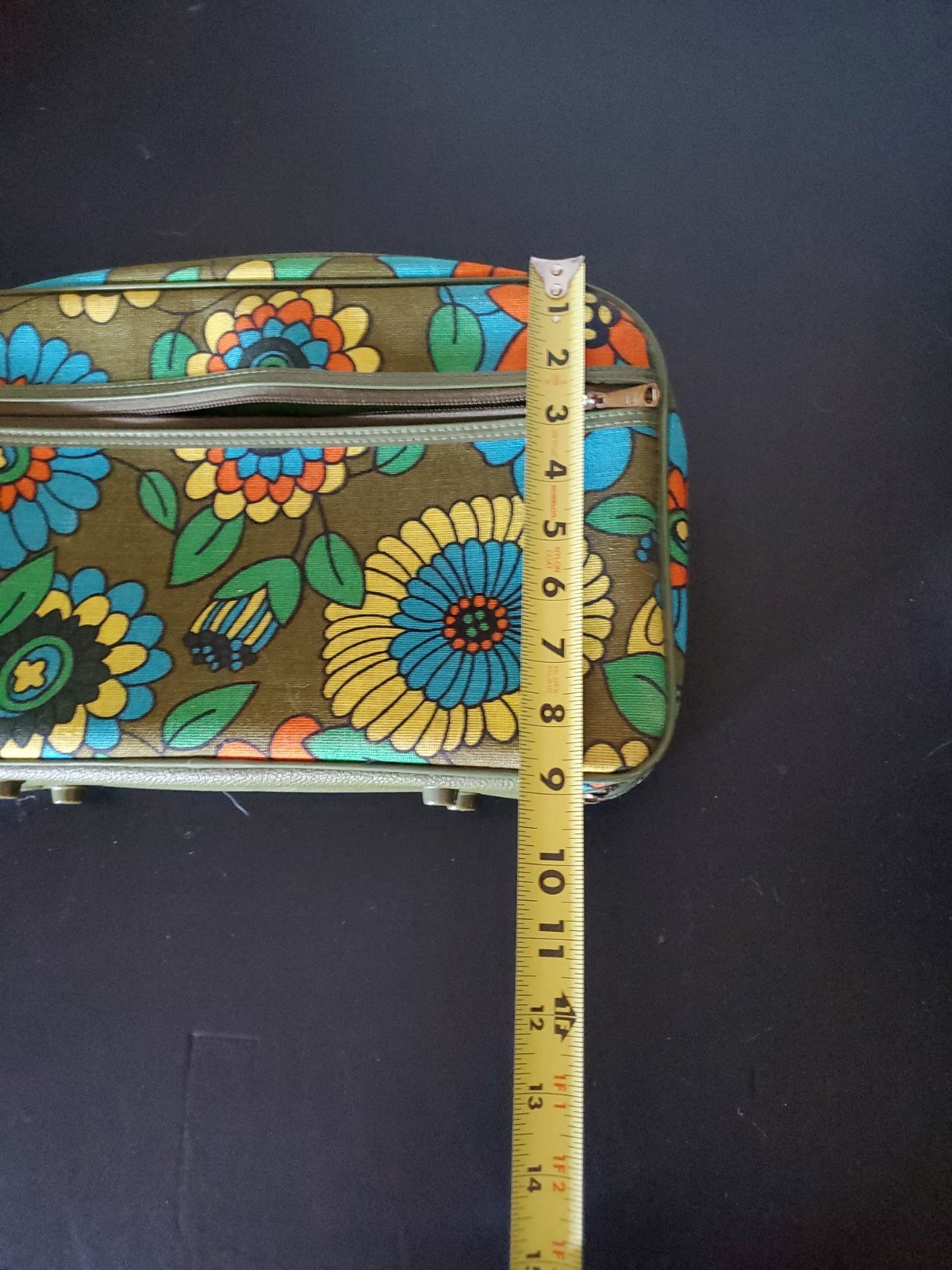 Vtg Bantam Mini Suitcase Overnight Carry-on Retro Floral Hippie Boho Has Key