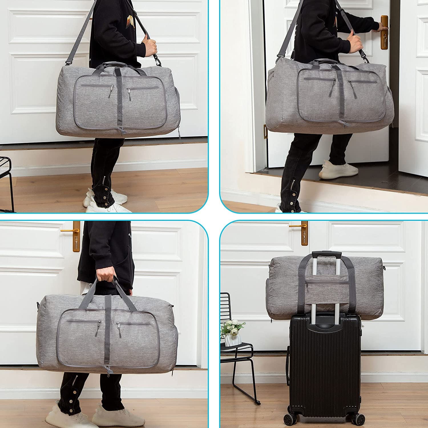 Vomgomfom Travel Duffle Bag For Men 65L 85L 115L Foldable Travel Duffel Bag