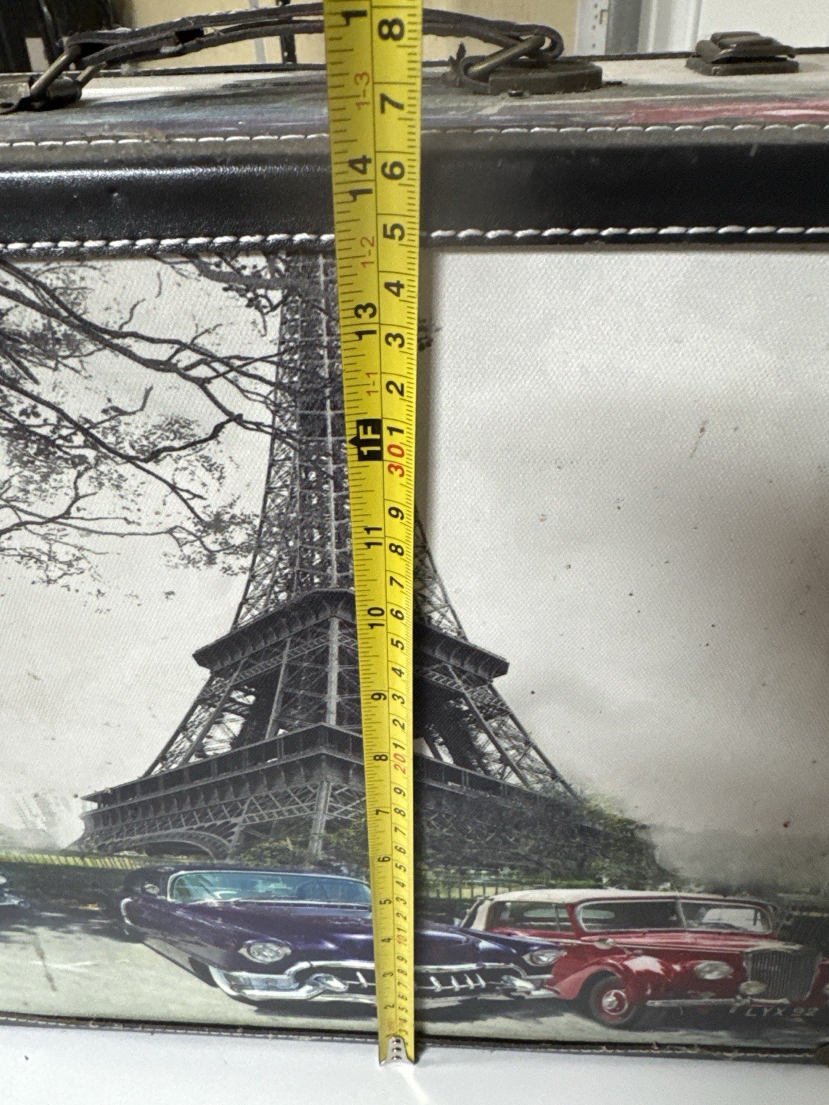 Vintage Paris Eiffel Tower Decorative Storage Suitcase Trunk Case