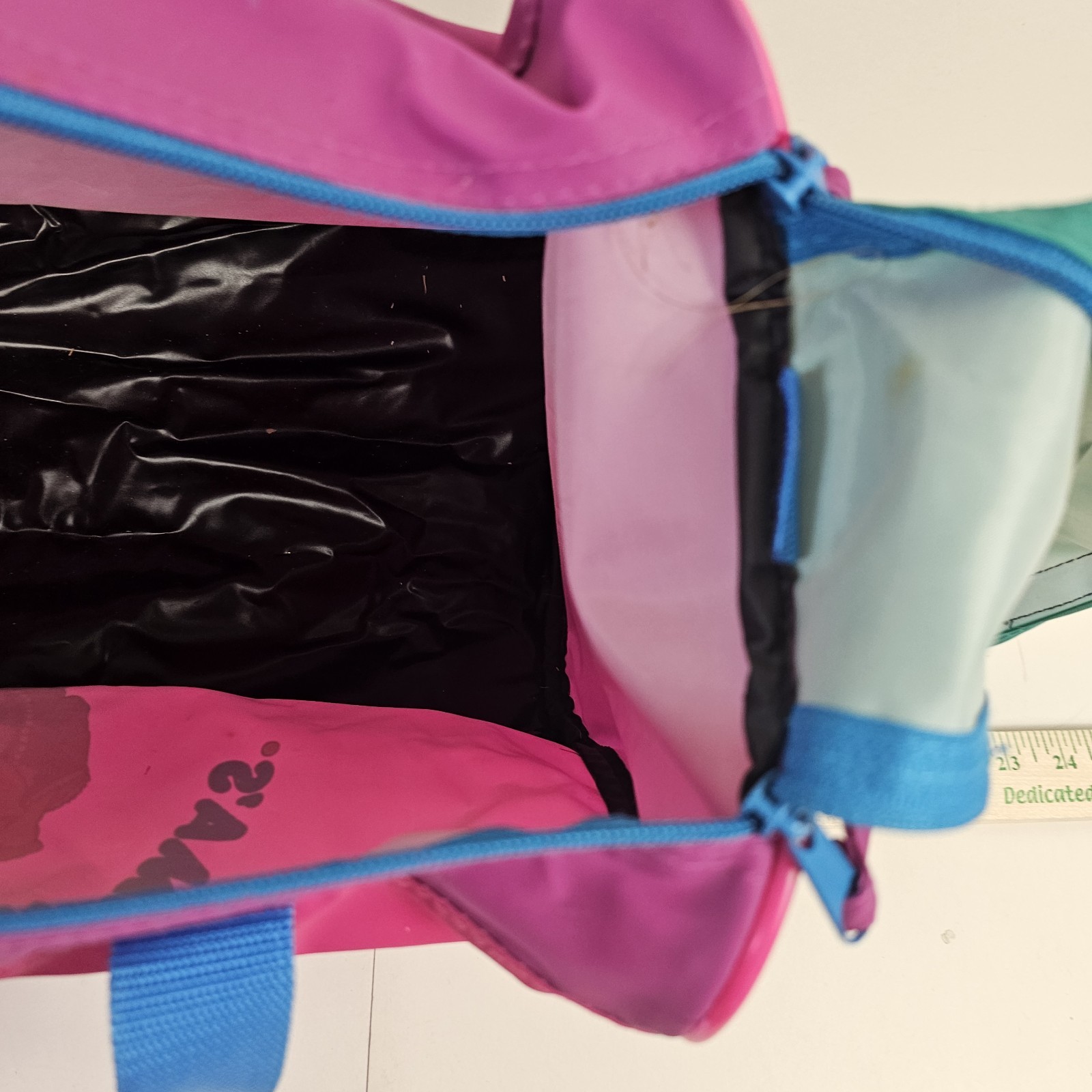 Rare Vintage Pink Vinyl Overnight Travel Duffle Bag Going to Grandma’s Great