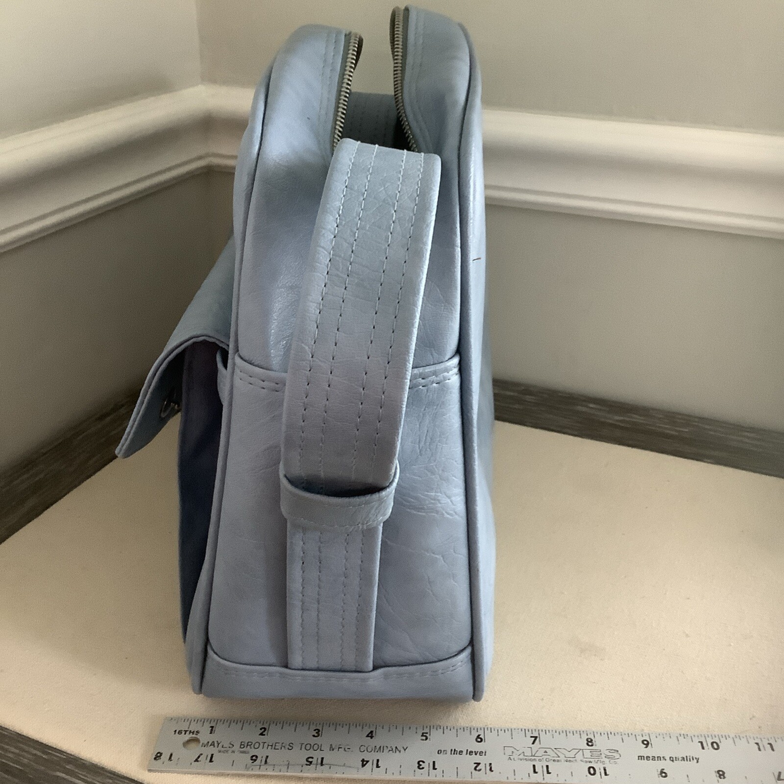 VTG Blue Vegan Leather Luggage Samsonite Cordoba Weekender Tote Shoulder Bag
