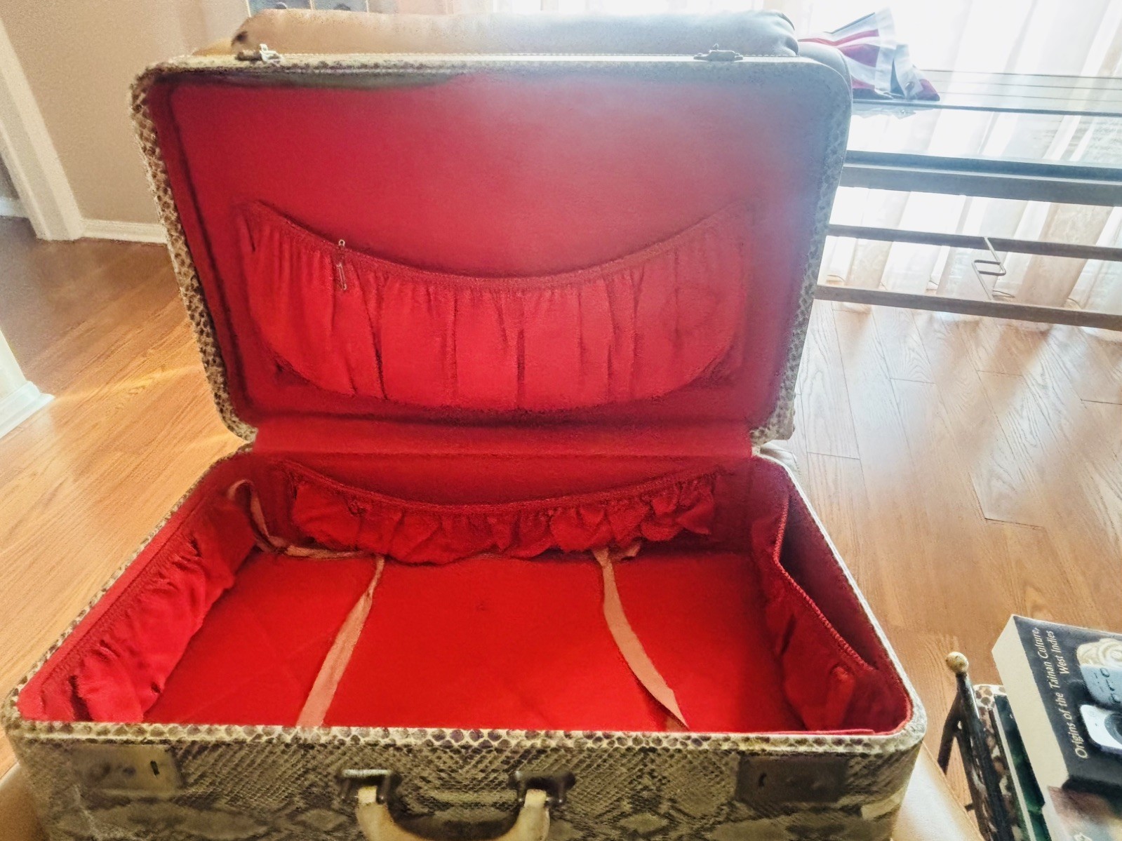 Hemingway Style SKYWAY LUGGAGE SNAKESKIN HARDSHELL SUITCASE 24” VINTAGE RETRO