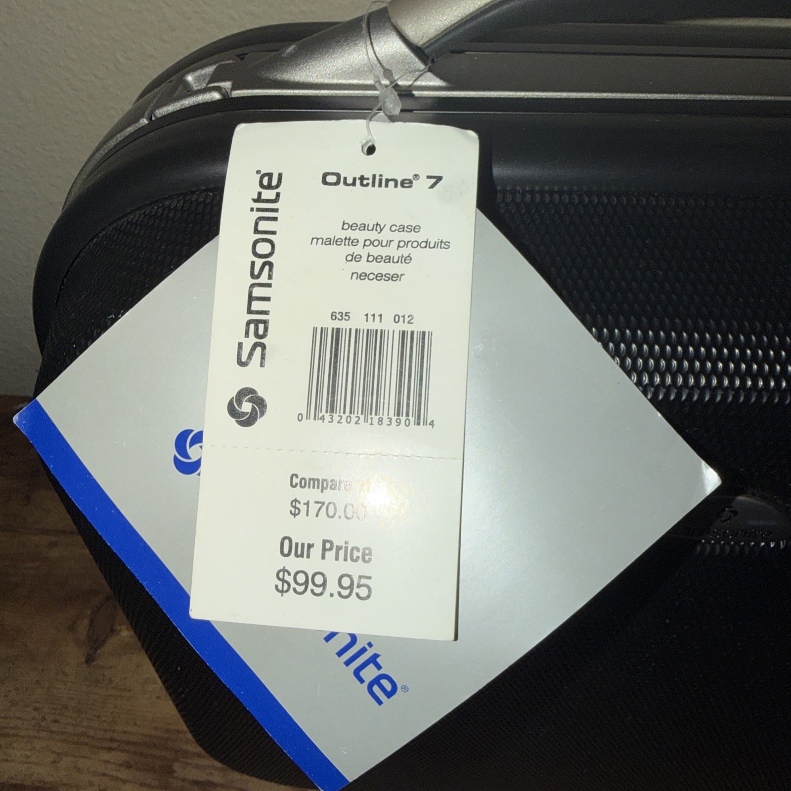 Samsonite Outline 7 Beauty Case Travel Case Black Hard Shell New with Tags