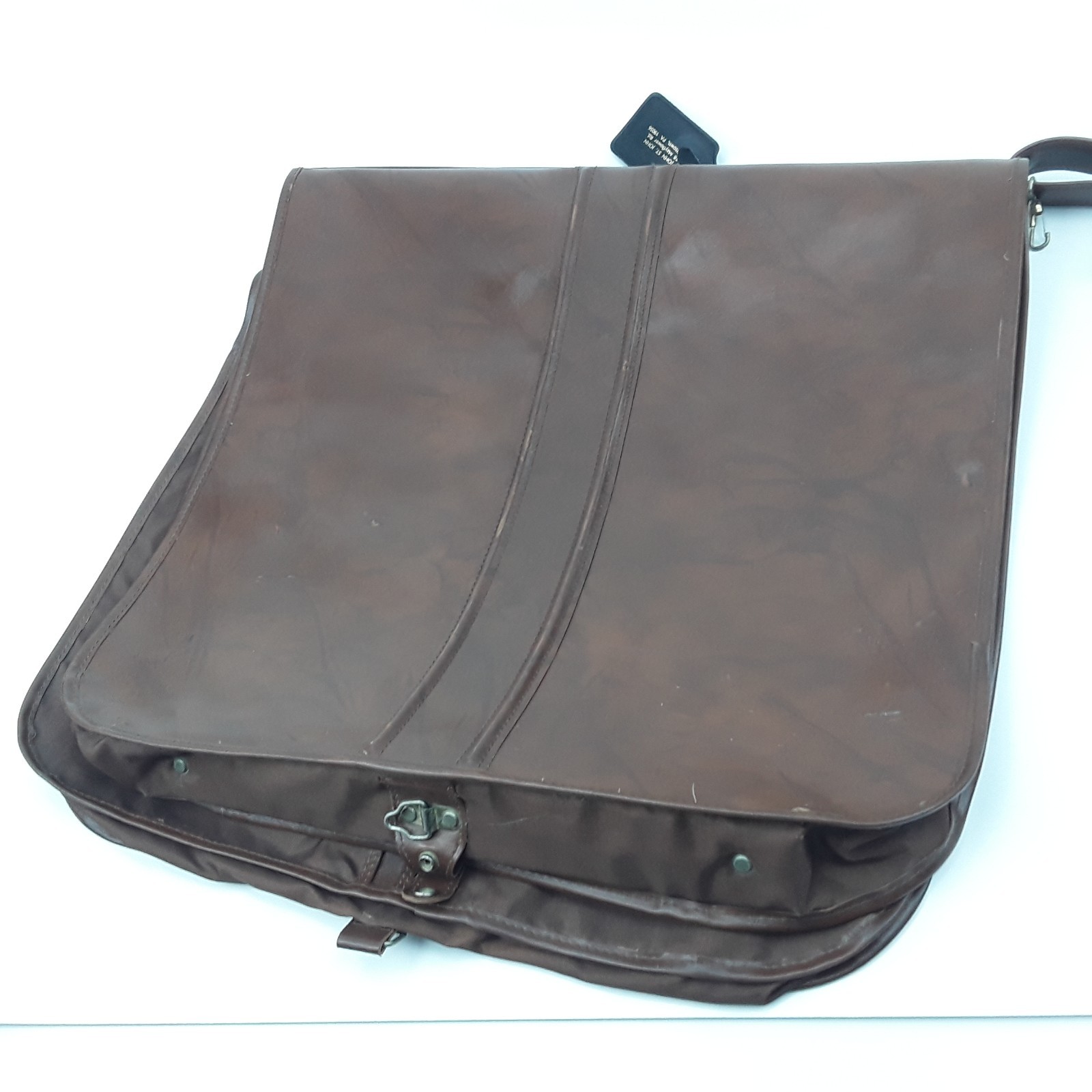 American Tourister Escort Garment Bag Luggage Vintage Faux Leather Brown