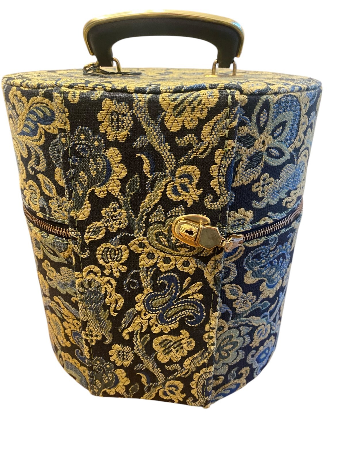 Vintage Munro Carry All Mid Mod Flower Retro Hat Wig Train Case W/ Head & Wig