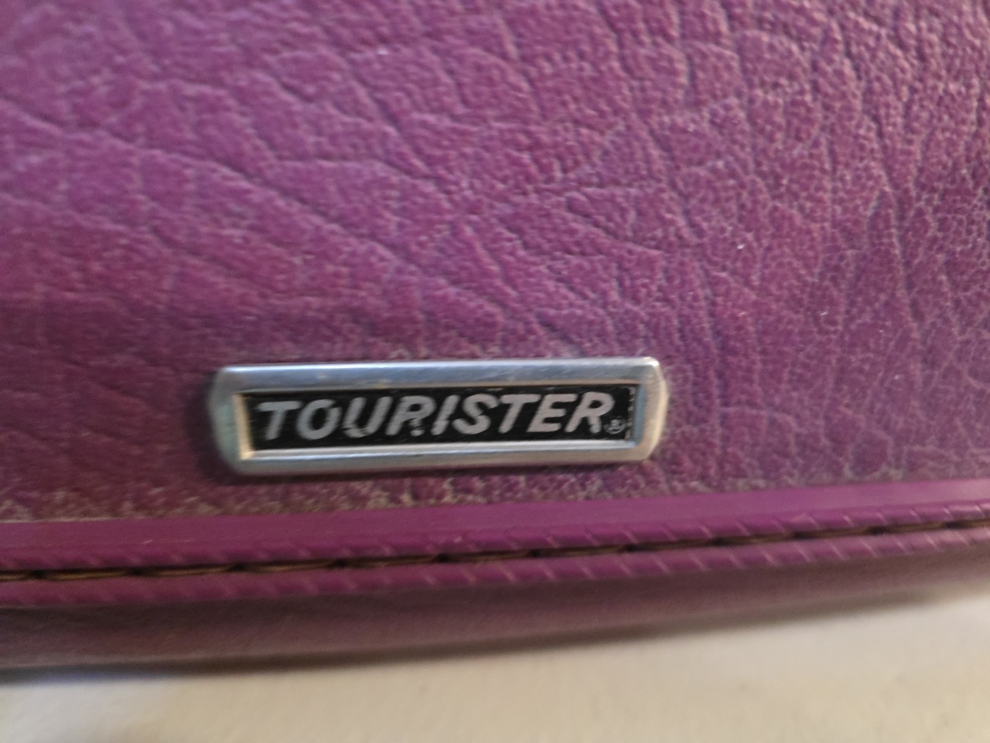 Vintage American Tourister Suitcase Luggage Light Purple Pink Interior