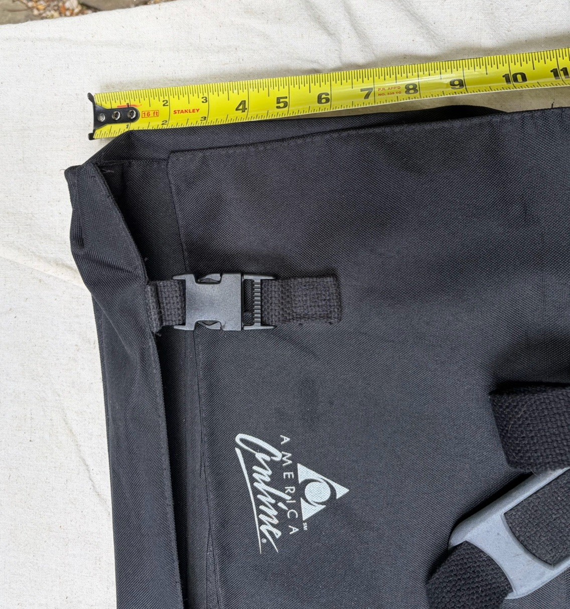 Vtg Early AOL America Online Rare Black Canvas Briefcase Bag w Shoulder Strap