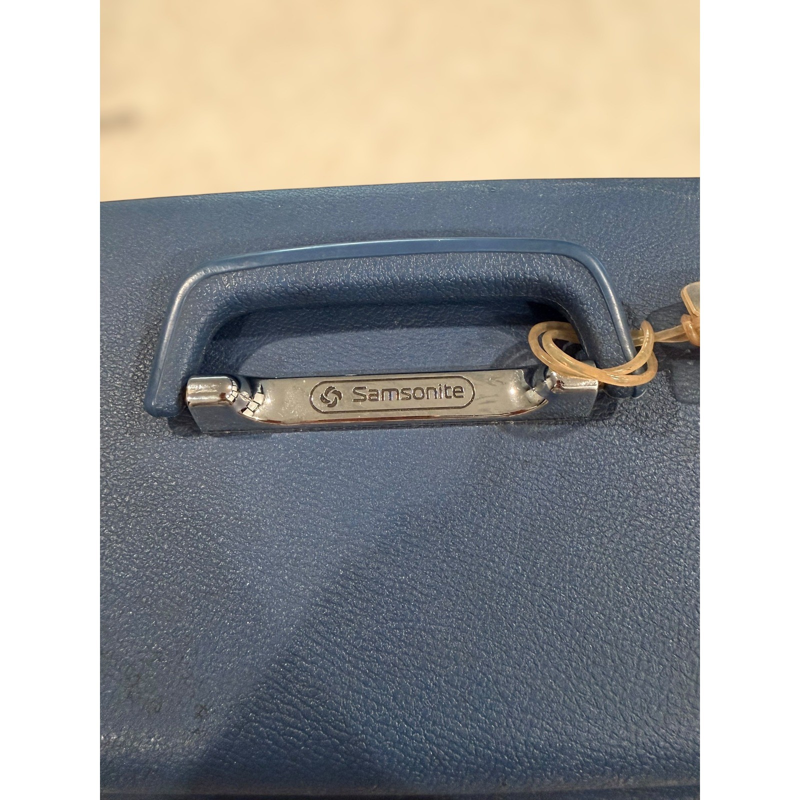 Vintage Samsonite Concord Train Case Blue Hard Shell Makeup Vanity with Tray Key