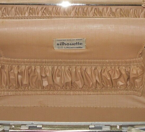 Samsonite Silhouette Vanity Train Case Tray Mirror Cosmetic Luggage Marble White