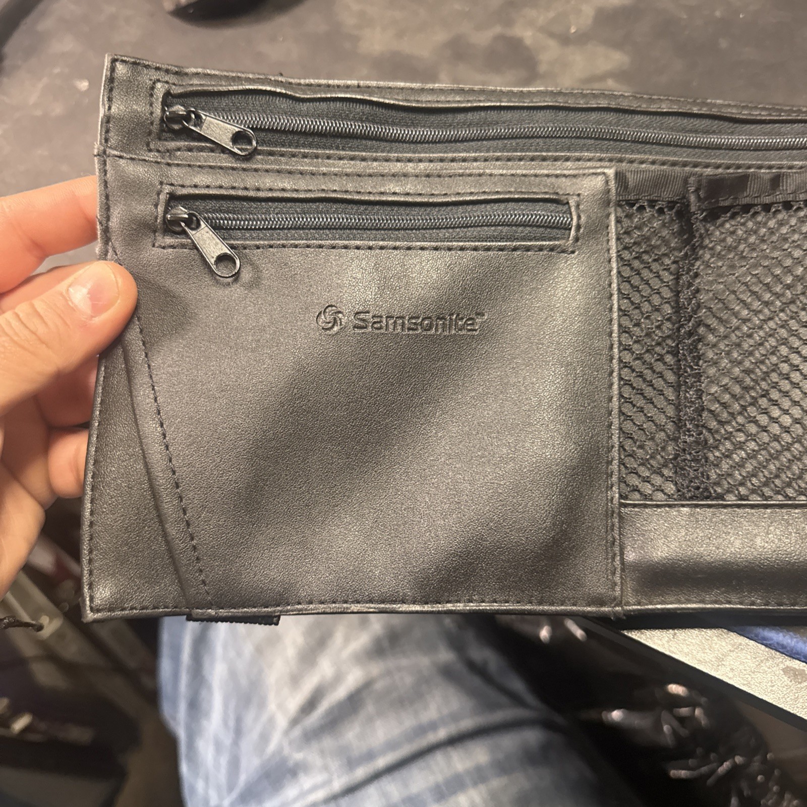 Samsonite Suitcase Leather Money Belt Zipper Closure Hide Money Case Travel