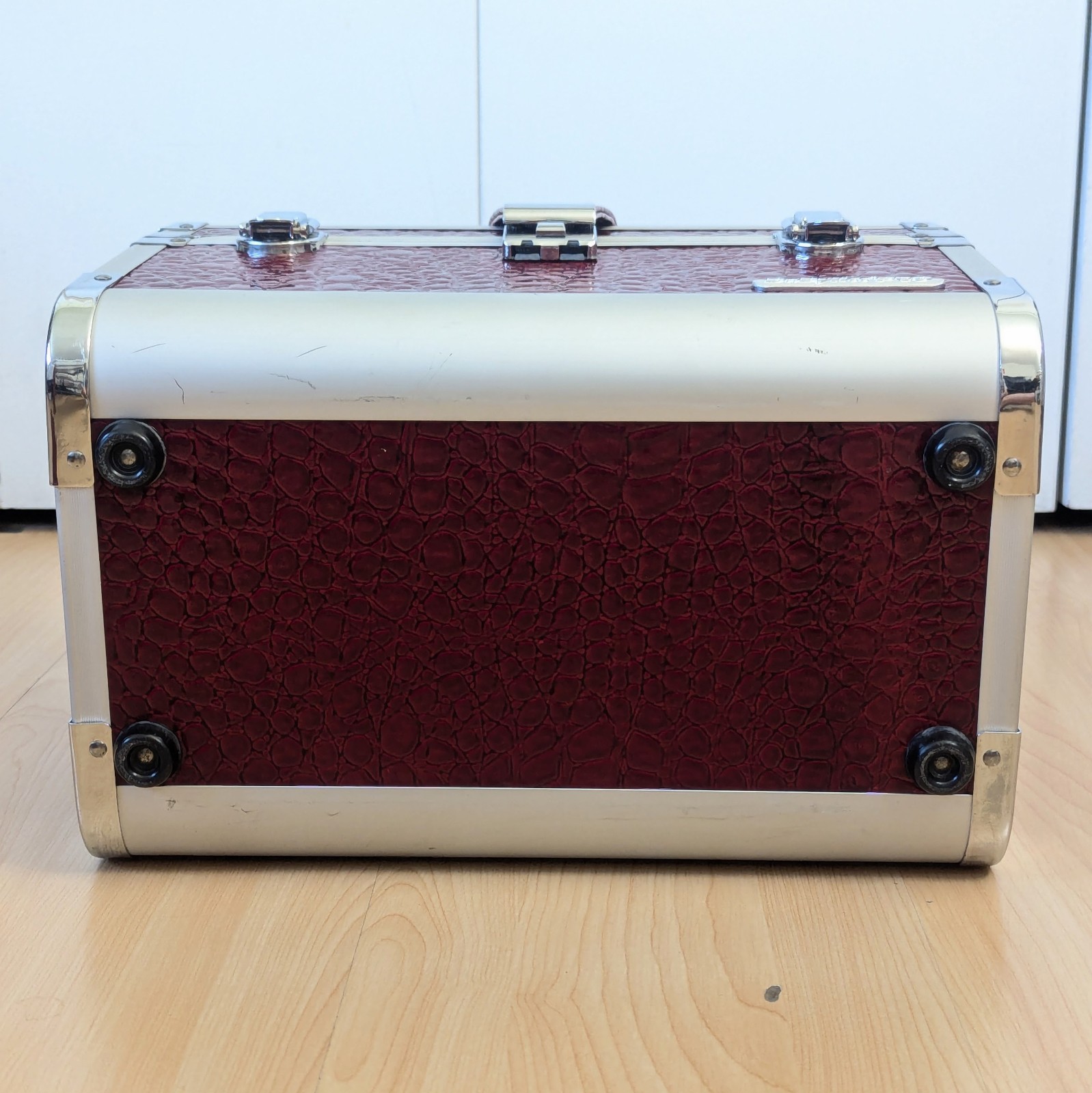 Babyliss Pro Vanity Train Travel Case Faux Croc Leather Aluminum with Strap