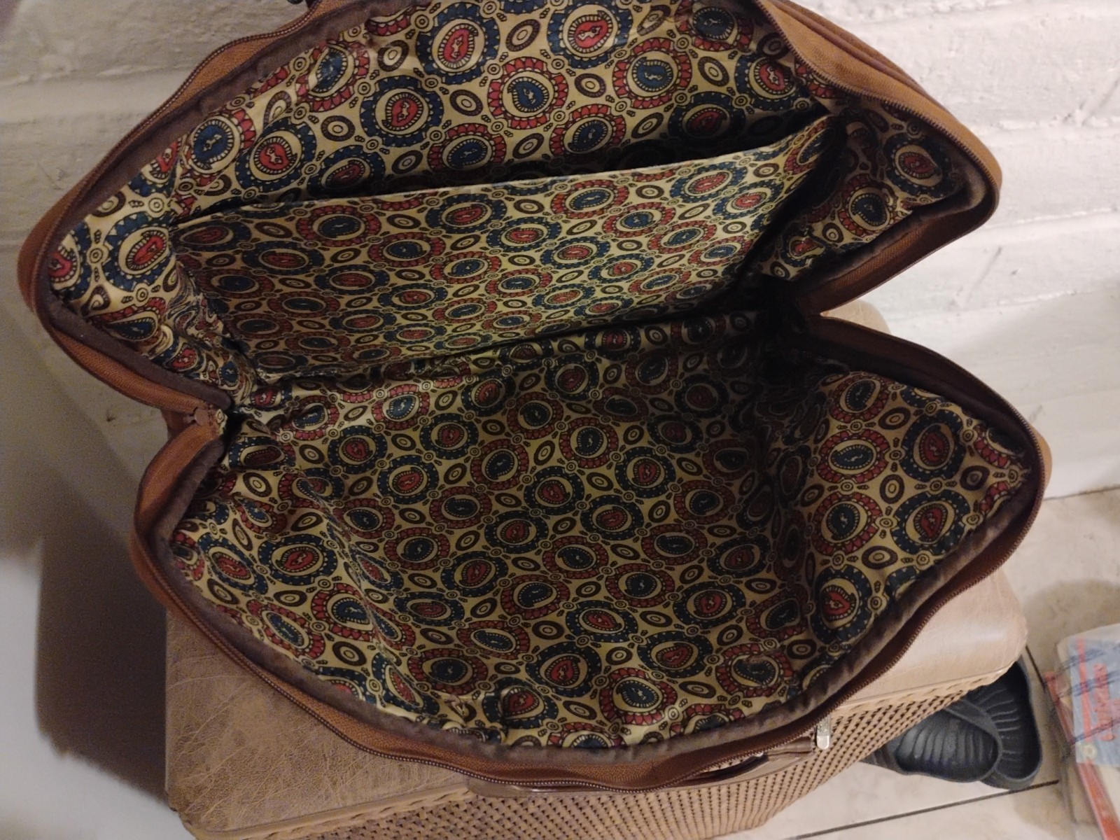 suede large tote bag brown short handles