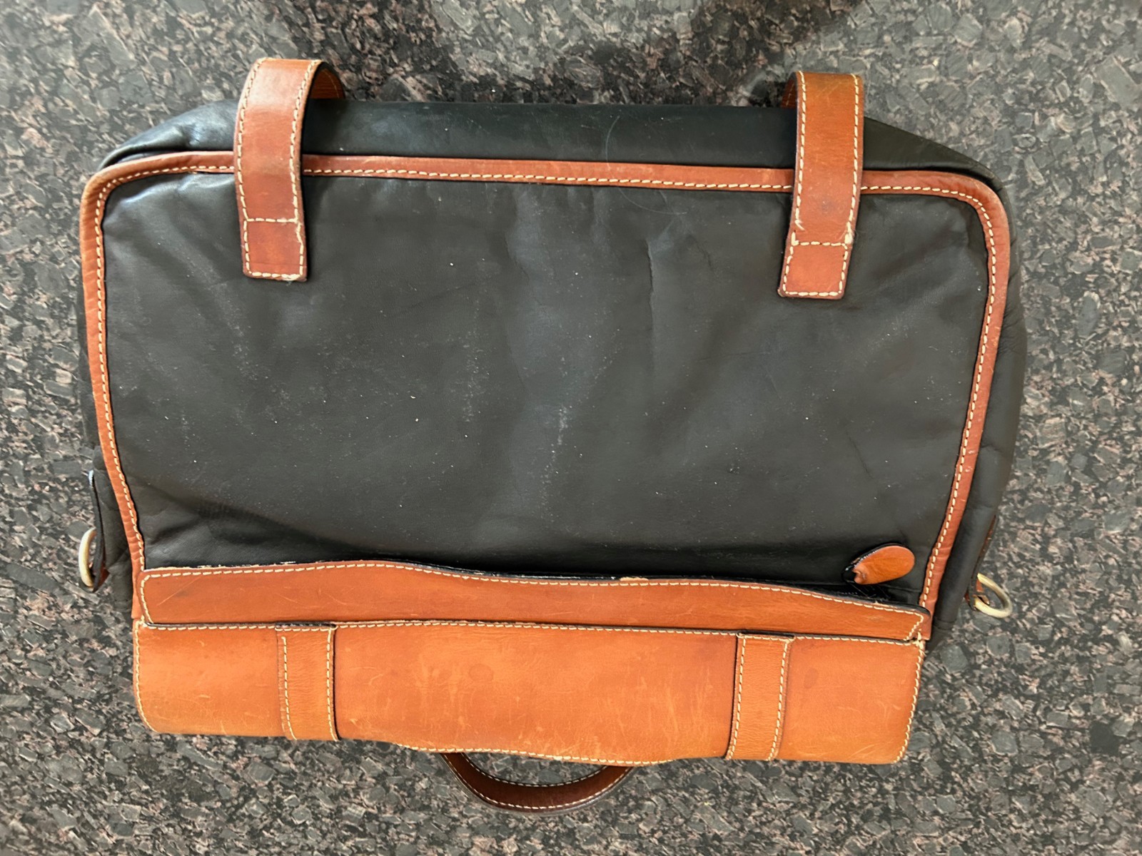 Leather Brief case Brown with strap, satchel