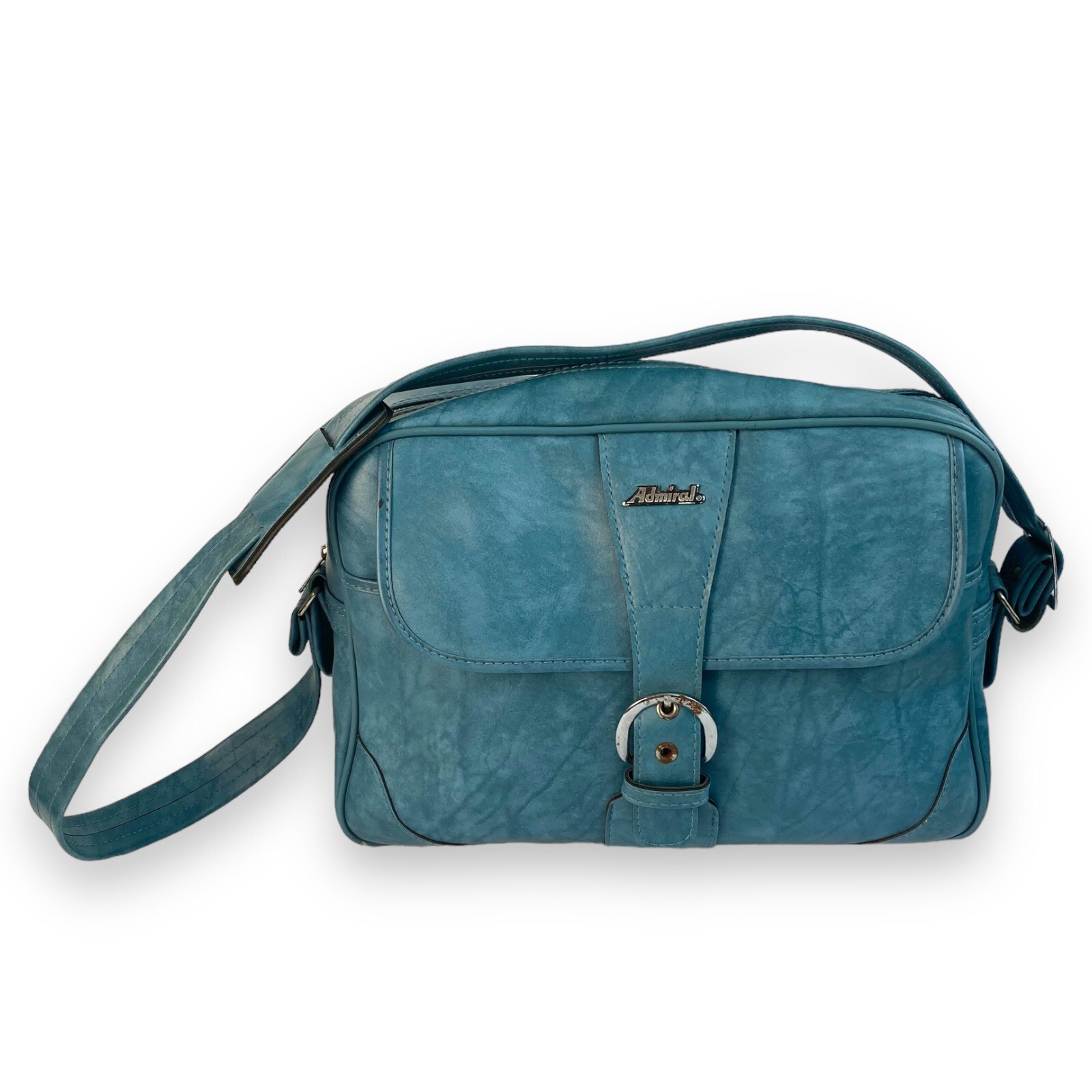 Admiral Tourister Vintage Carry-On Tote Overnight Travel Bag Blue B72Q