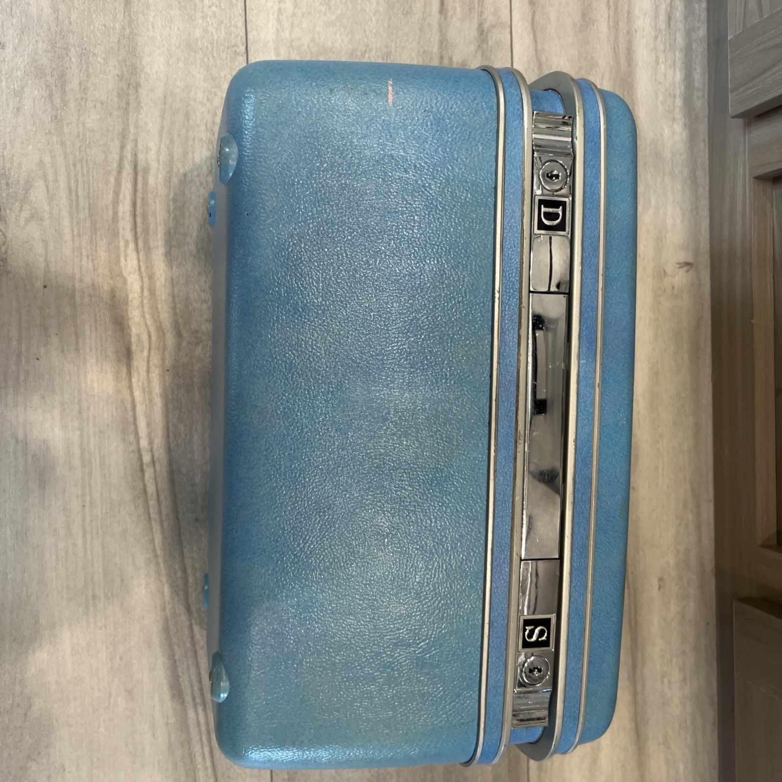 Vintage 60s Blue Samsonite Silhouette TRAIN CASE Luggage Suitcase W Mirror