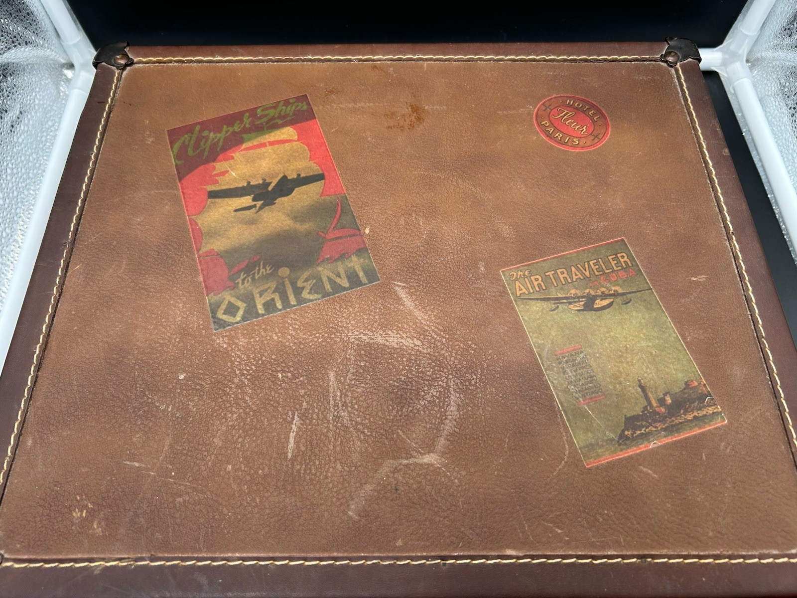 Vintage Suitcase With Stickers Very Old Good Condition Preowned For Decoration?