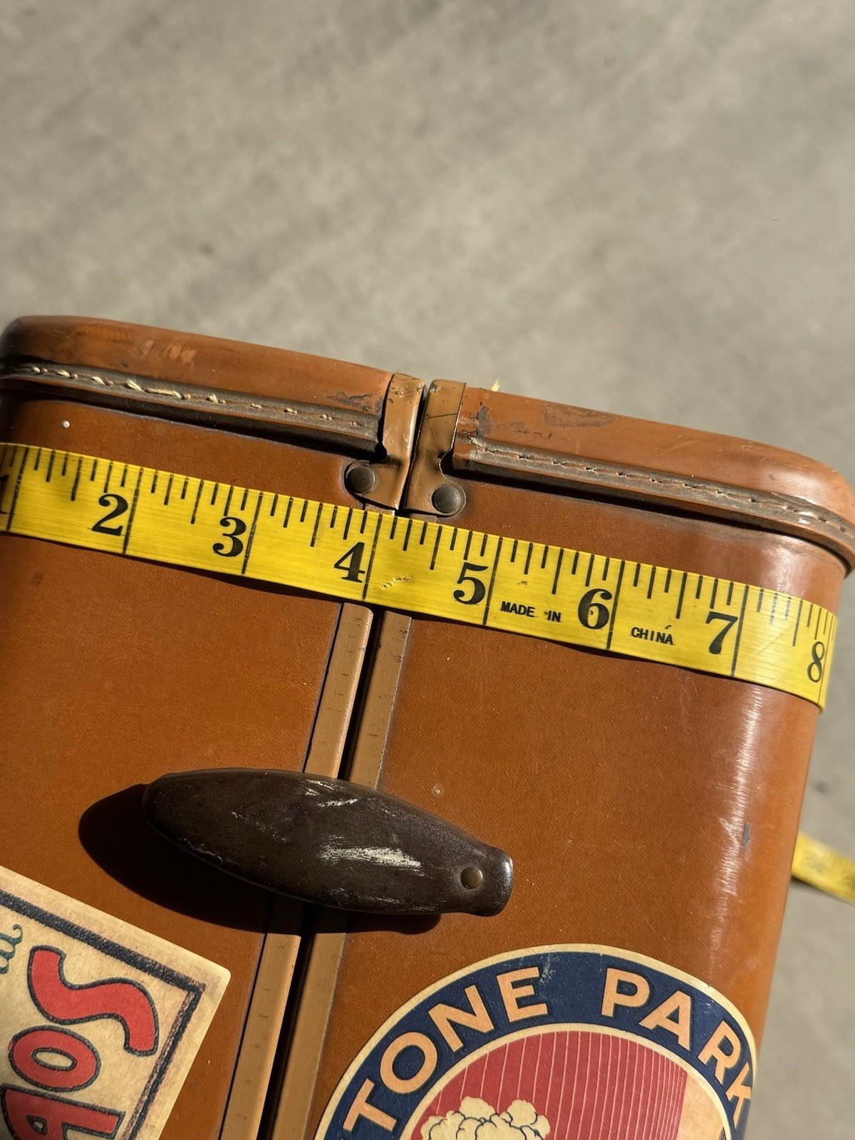 Samsonite 1940s MCM Train Case Hard Shell Brown Vintage Decals Suitcase Luggage